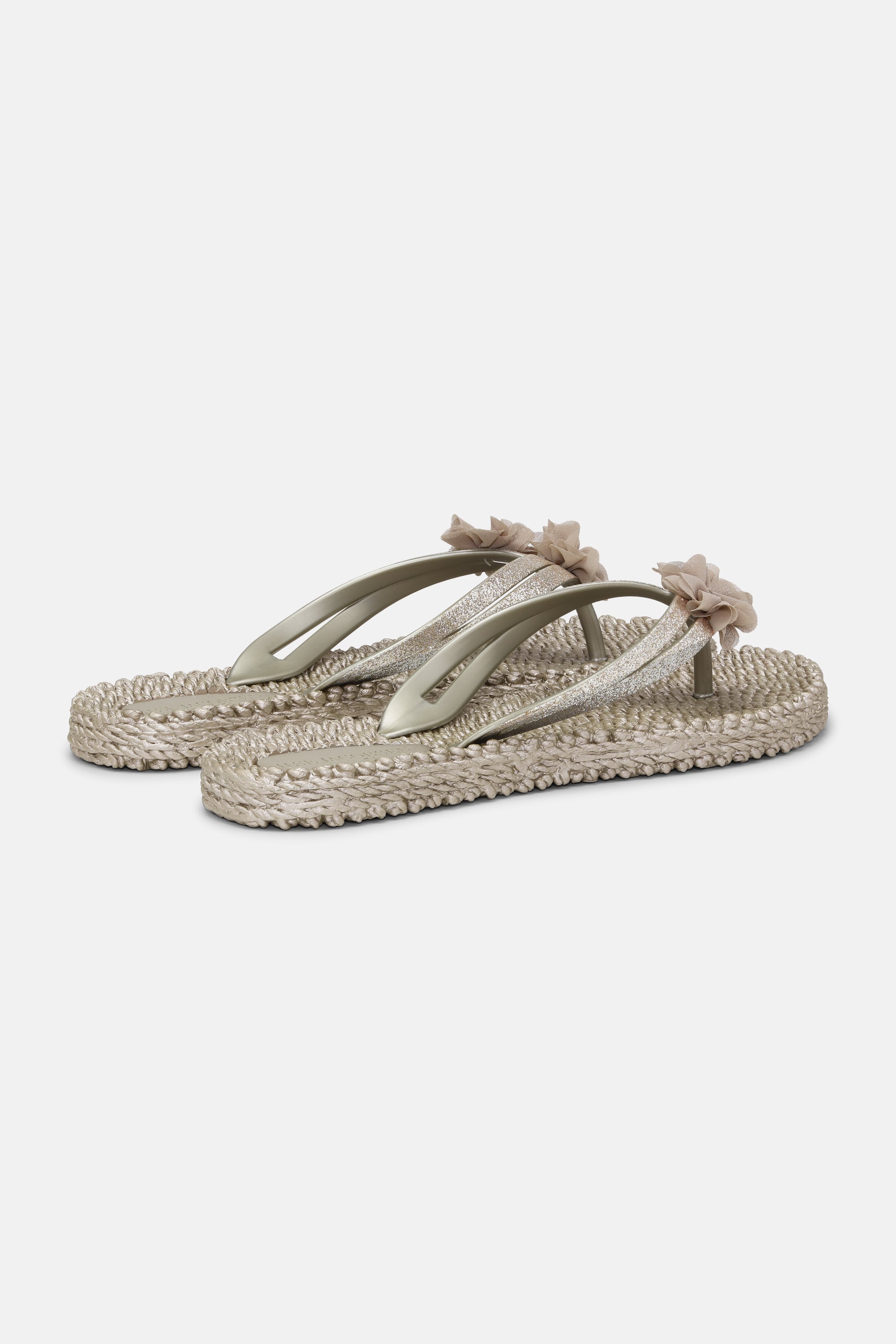 Flip Flops with Flowers - Platin